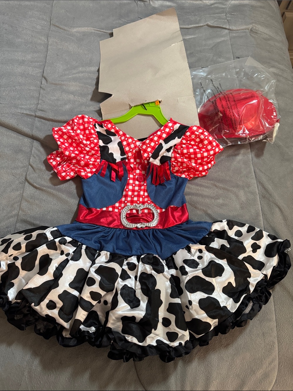 Goodmark rodeo princess Halloween Cowgirl Costume Dress red blue black Sz: 3-4T